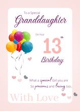 Load image into Gallery viewer, Birthday Granddaughter Recordable Audio Voice Greeting Card
