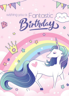 Birthday Unicorn Recordable Audio Voice Greeting Card