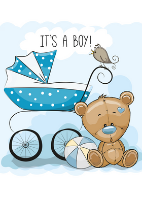 New Baby Boy Recordable Audio Voice Greeting Card