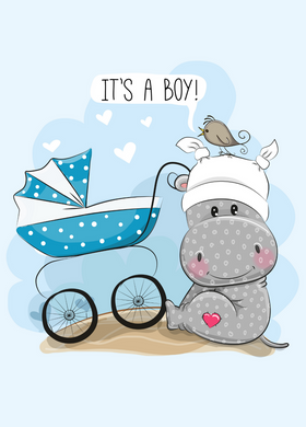 New Baby Boy Recordable Audio Voice Greeting Card