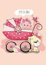 Load image into Gallery viewer, New Baby Girl Recordable Audio Voice Greeting Card
