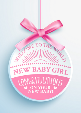 New Baby Girl Recordable Audio Voice Greeting Card